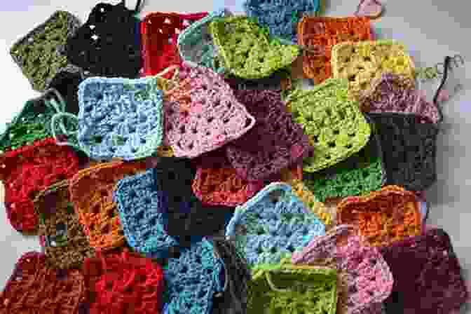 A Collection Of Colorful Granny Squares, Ready To Be Joined Into A Beautiful Blanket CROCHET GRANNY SQUARES : Learn To Crochet Granny Hat Granny Squares Sweaters Granny Squares Scarf And Lots More