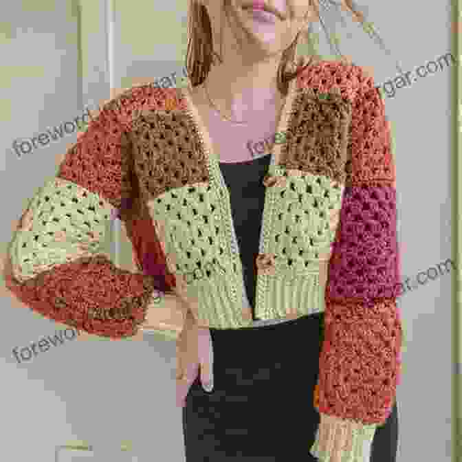 A Cozy Granny Squares Sweater, Perfect For Staying Warm In Style CROCHET GRANNY SQUARES : Learn To Crochet Granny Hat Granny Squares Sweaters Granny Squares Scarf And Lots More