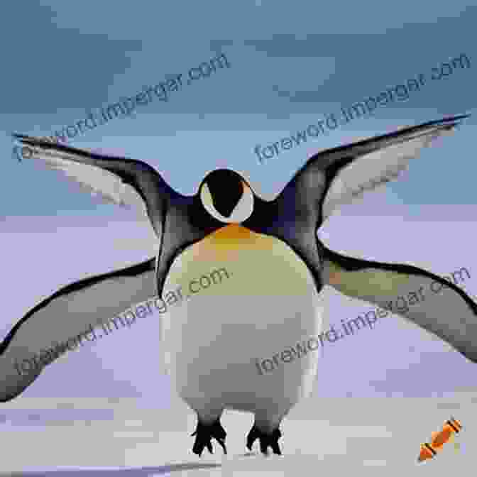 A Majestic Penguin Soaring Through The Clouds, Symbolizing The Defiance Of Nature's Laws When Penguins Flew And Water Burned