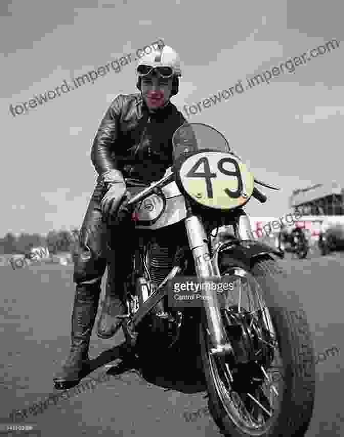 A Photograph Of A Rider Wearing A Vintage Leather Racing Suit, Astride A Norton 16H 490cc On A Winding Country Road. Norton 16H 490cc S V