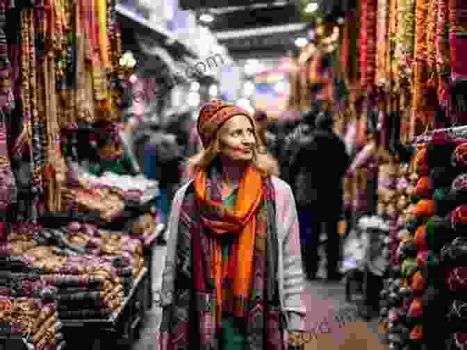 An Elderly Woman Traveling Alone, Exploring A Bustling Market In A Foreign Country 60 Things To Do When You Turn 60 Years Old