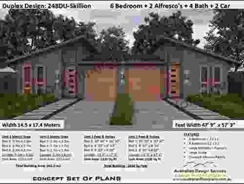 Skillion Roof duplex plans Exclusive House Plans: Full Architectural Concept Home Plans includes detailed floor plan and elevation plans (Duplex Designs Floor Plans 2486)