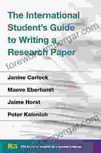 The International Student s Guide to Writing a Research Paper (Pitt In English As A Second Language)